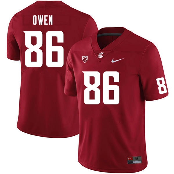 Men #86 Drake Owen Washington State Cougars College Football Jerseys Sale-Crimson